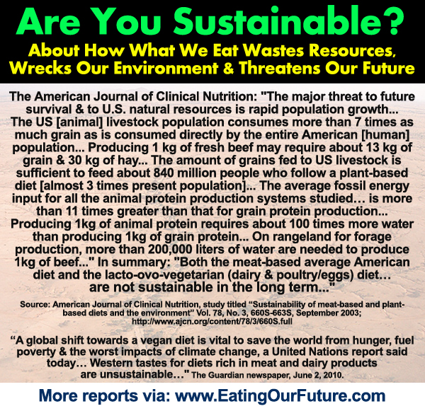 Reports Studies how Eating Animal Agriculture Meat Livestock Diseases Destroys Damages Wastes Resources Kills Forests Environment Wilderness Benefits of Veganism Vegan Vegetarian Diets Climate Change Improve Resource Water Sustainability
